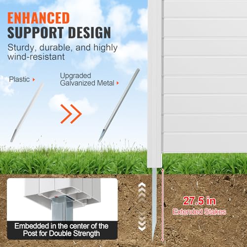 Outdoor Privacy Screens 50x50 Inch Vinyl Fence for AC Units and Trash Cans W21063