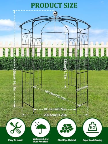 Garden Arch for Climbing Plants, Heavy Duty Metal Trellis R7821