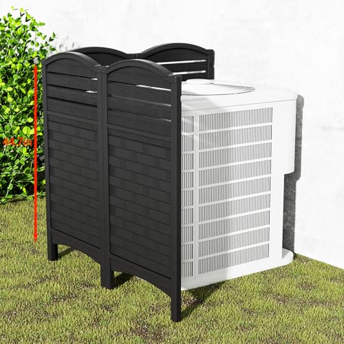 Air Conditioner Fence Privacy Screen, 4 Panels Outdoor Enclosure with Metal Stake U4943