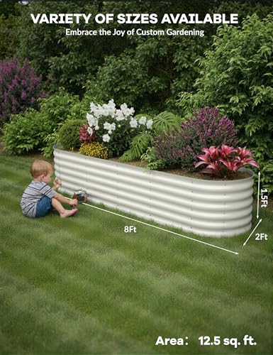 Galvanized Raised Garden Bed for Vegetables, Flowers, Outdoor D165