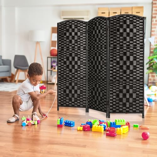 3 Panel Folding Room Divider, Privacy Screen, Dark Mocha S685