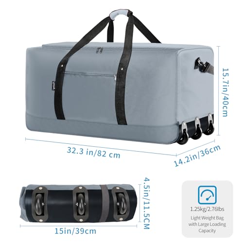 120L Foldable Rolling Duffel Bag with 3 Wheels O1345