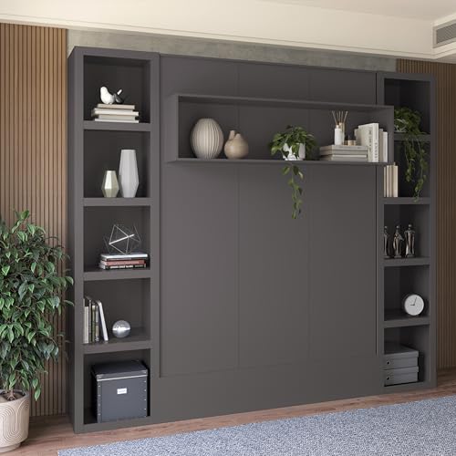 Queen Murphy Wall Bed with Two Bookshelves Y365306