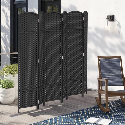 4 Panel Room Divider Screen 5.6 Ft Tall Folding Privacy Partition N658