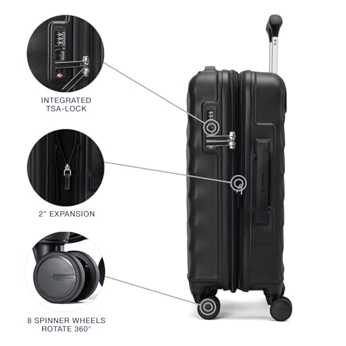Hardside Expandable Carry-On Luggage with 8 Spinner Wheels and TSA Lock J560758