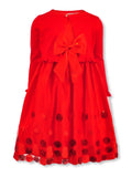 Pink Butterfly Girls' Special Occasion Polka Dot Sequin Dress - red, 14 (Big Girls)