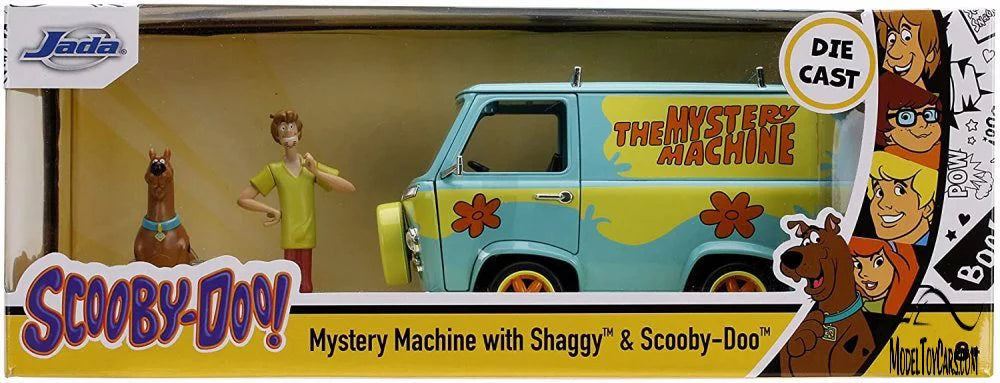 Mystery Machine with Shaggy and Scooby Figures, 1/24 Scale Diecast Model Toy Car J9484