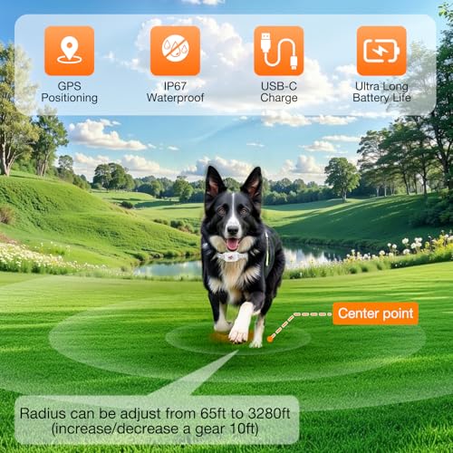 Wireless Dog Fence & Training Collar with GPS and Bluetooth H3652