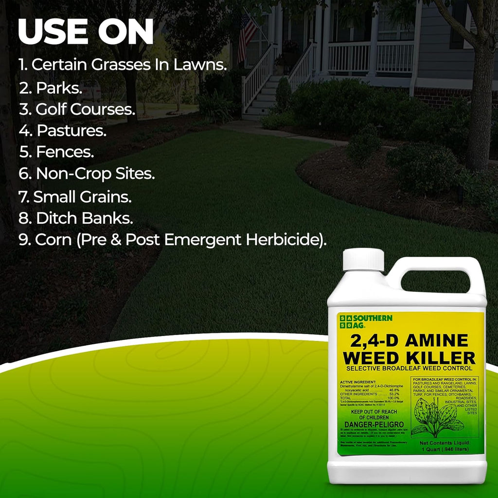 Heavy Duty Weed Killer for Lawns, Concentrated Liquid, 1 Qt 2-Pack E917840