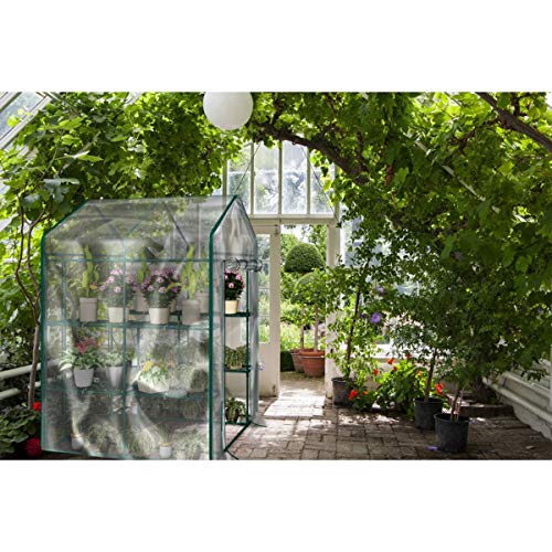 Mini Greenhouse with Locking Wheels and PVC Cover G5355