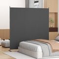 8-Panel 6 ft Tall Indoor Folding Room Divider, Portable Privacy Screen, Freestanding Partition, Dark Grey K442