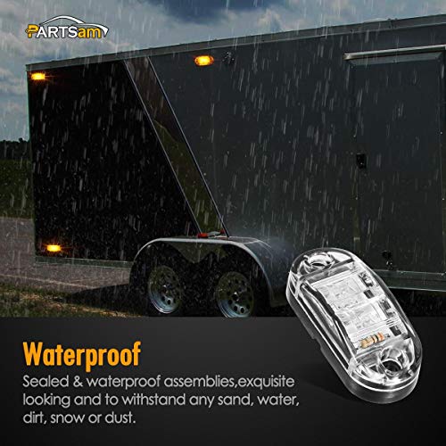 2.5 Inch Oval Amber LED Side Marker Lights for Trailer Truck Boat Marine L542216