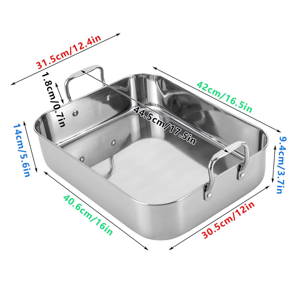 Stainless Steel Roasting Pan with Nonstick Rack, 16.5" x 12" D905332