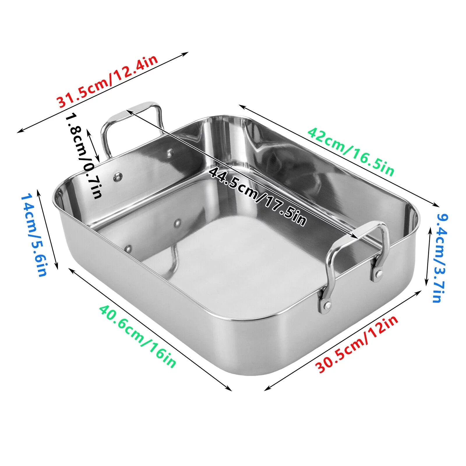 Stainless Steel Roasting Pan with Nonstick Rack, 16.5" x 12" D905332