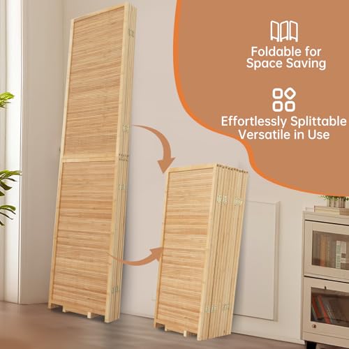 Bamboo Room Divider Folding Privacy Screen 4 Panel Freestanding F401