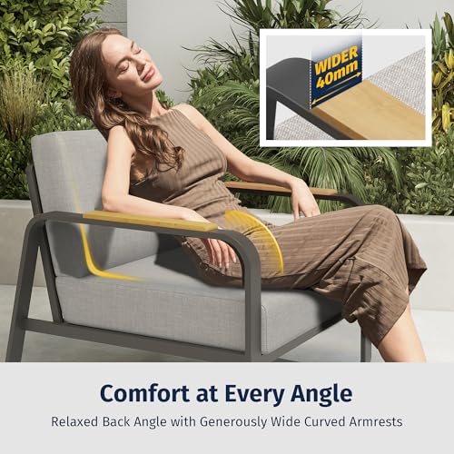 4-Piece Outdoor Patio Set with Sofa and Tempered Glass Table F97509