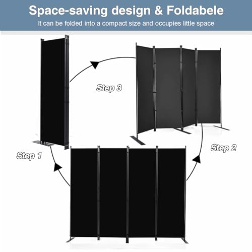 6 Panel Room Divider, Folding Privacy Screen, Freestanding Partition for Home Office P507
