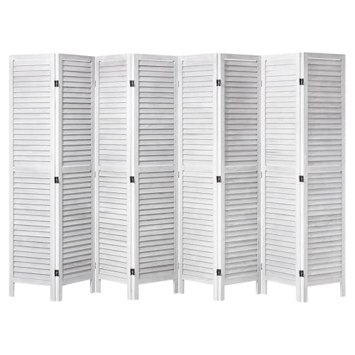 Wood Room Divider, 4 Panel Folding Privacy Screen, 66.9 Inches Tall, Indoor Wooden Partition A907