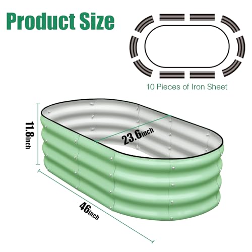 Galvanized Raised Garden Bed, 4x2x1ft Oval Metal Planter Box for Outdoor Vegetables T107625