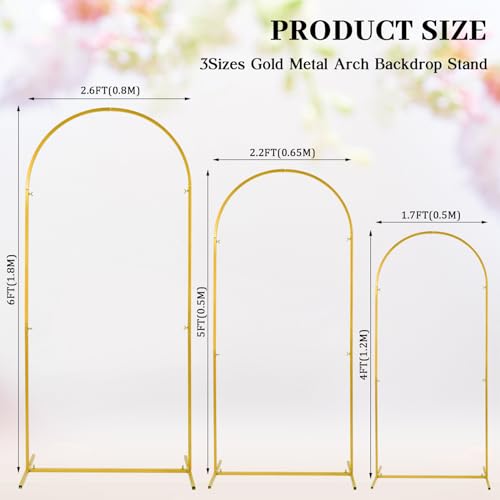 Gold Metal Wedding Arch Backdrop Stand with Arch Cover K7117