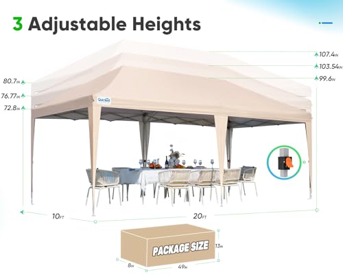 Pop up Canopy Tent 10x20ft Waterproof with Roller Bag O882
