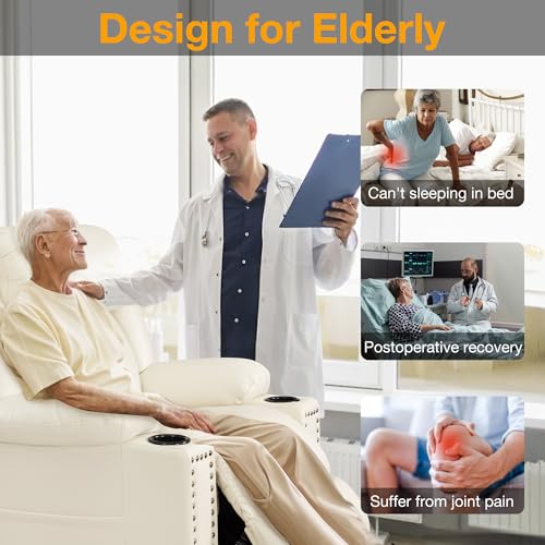Large Power Lift Recliner Chair for Elderly with Heat and Massage, USB Port, Dark Brown A742
