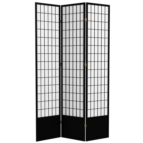 7 ft. Tall Window Pane Shoji Screen Room Divider, 3 Panels T5246