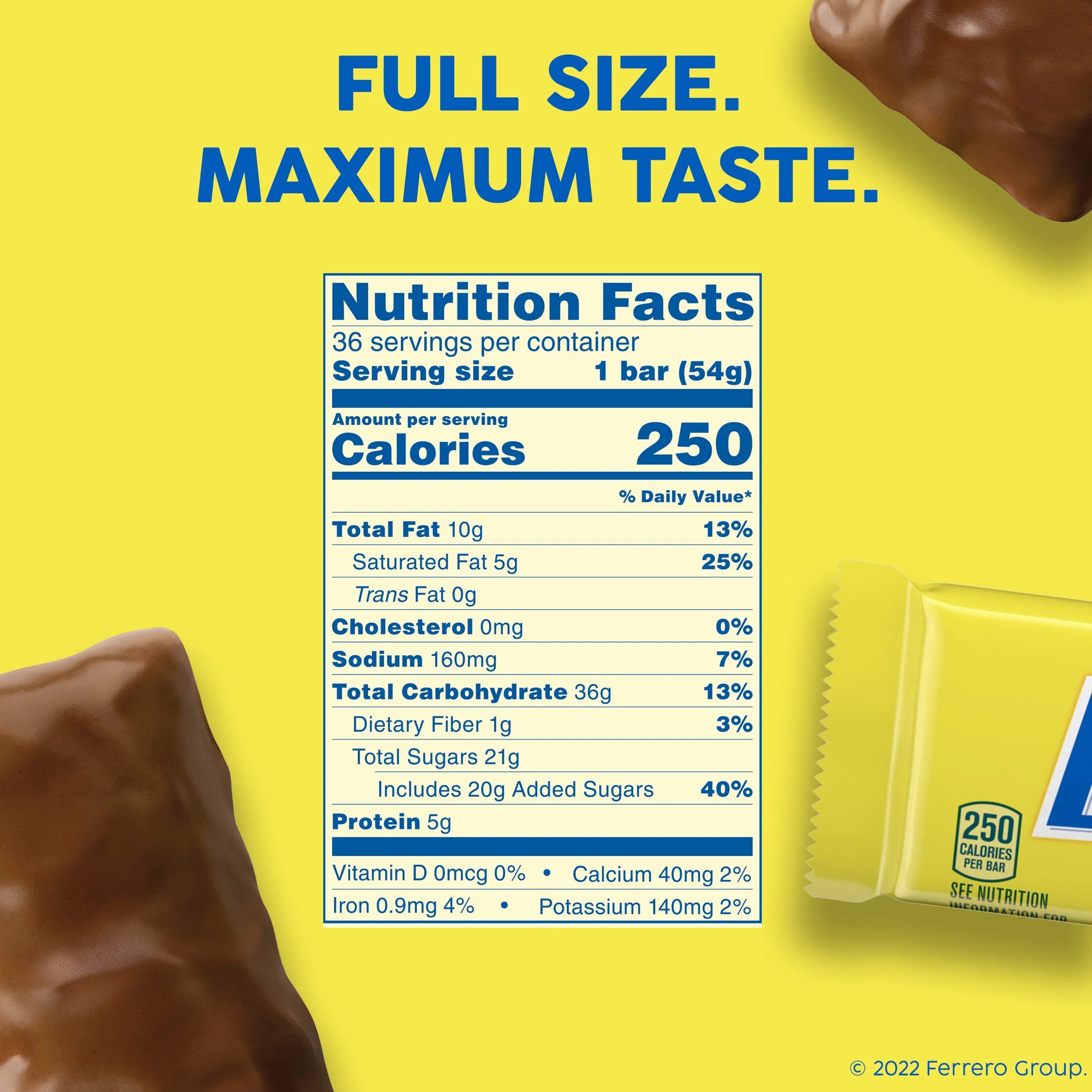 Chocolatey Peanut-Buttery Full Size Candy Bars, Individually Wrapped, 1.9 oz, 24 Count E9198