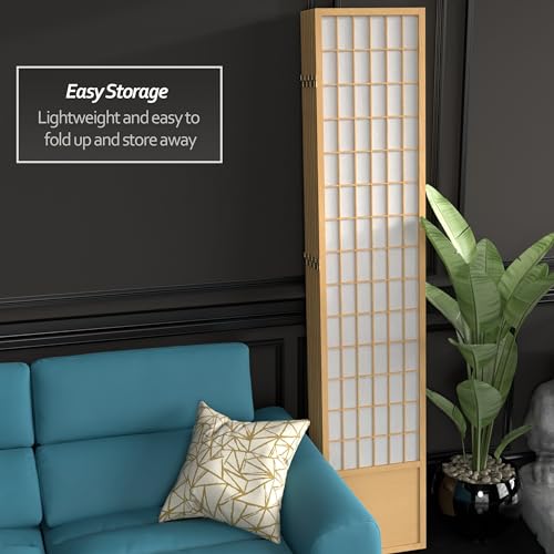 7 ft. Tall Window Pane Shoji Screen Room Divider, 3 Panels T5246