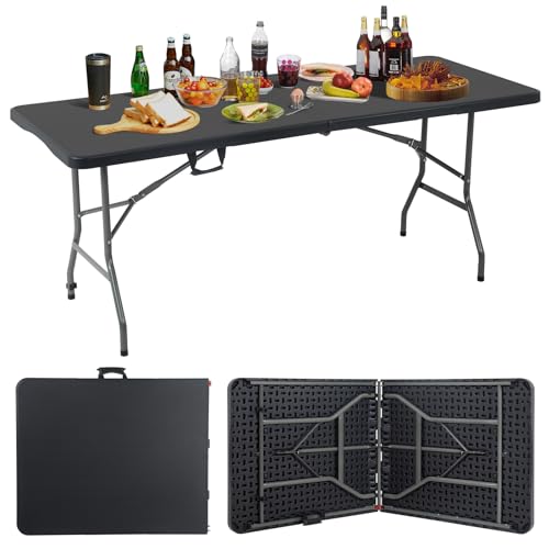 Folding Table 6 Foot Heavy Duty Plastic Portable Indoor Outdoor Utility X45759