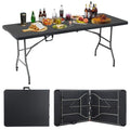 Folding Table 6 Foot Heavy Duty Plastic Portable Indoor Outdoor Utility X45759