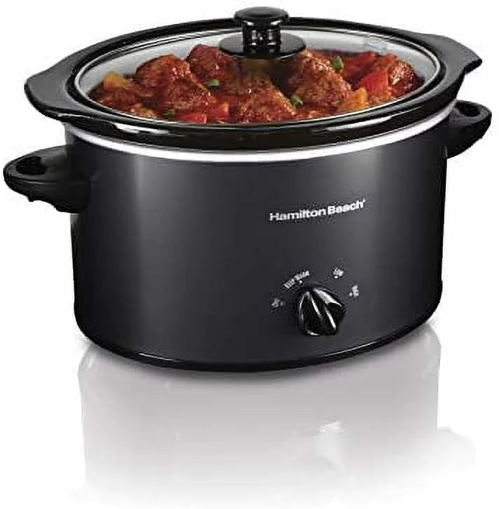 3-Quart Slow Cooker With Dishwasher-Safe Crock & Lid, Matte Black (33231)