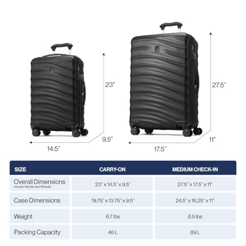 Hardside Expandable Carry-On Luggage with 8 Spinner Wheels and TSA Lock J560758