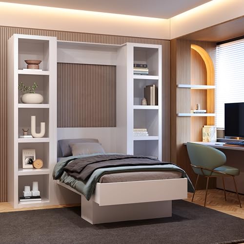 Queen Murphy Wall Bed with Two Bookshelves Y365306
