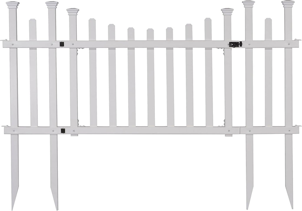Outdoor No Dig Garden Fence with Vinyl Gate Kit B85448