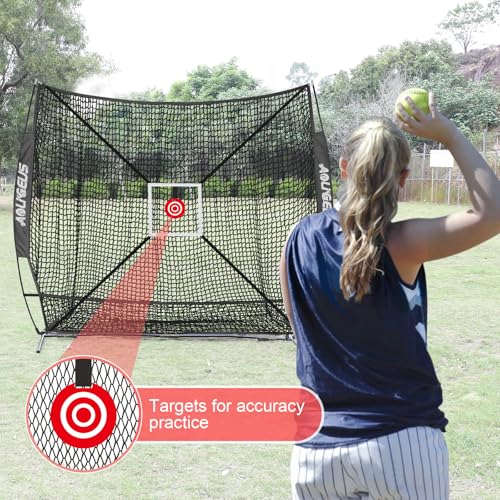 Baseball Softball Practice Net with Batting Tee and Strike Zone Target D632881