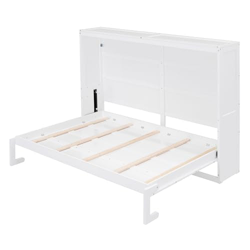 Modern Farmhouse Solid Wood Murphy Cabinet Bed Queen K425