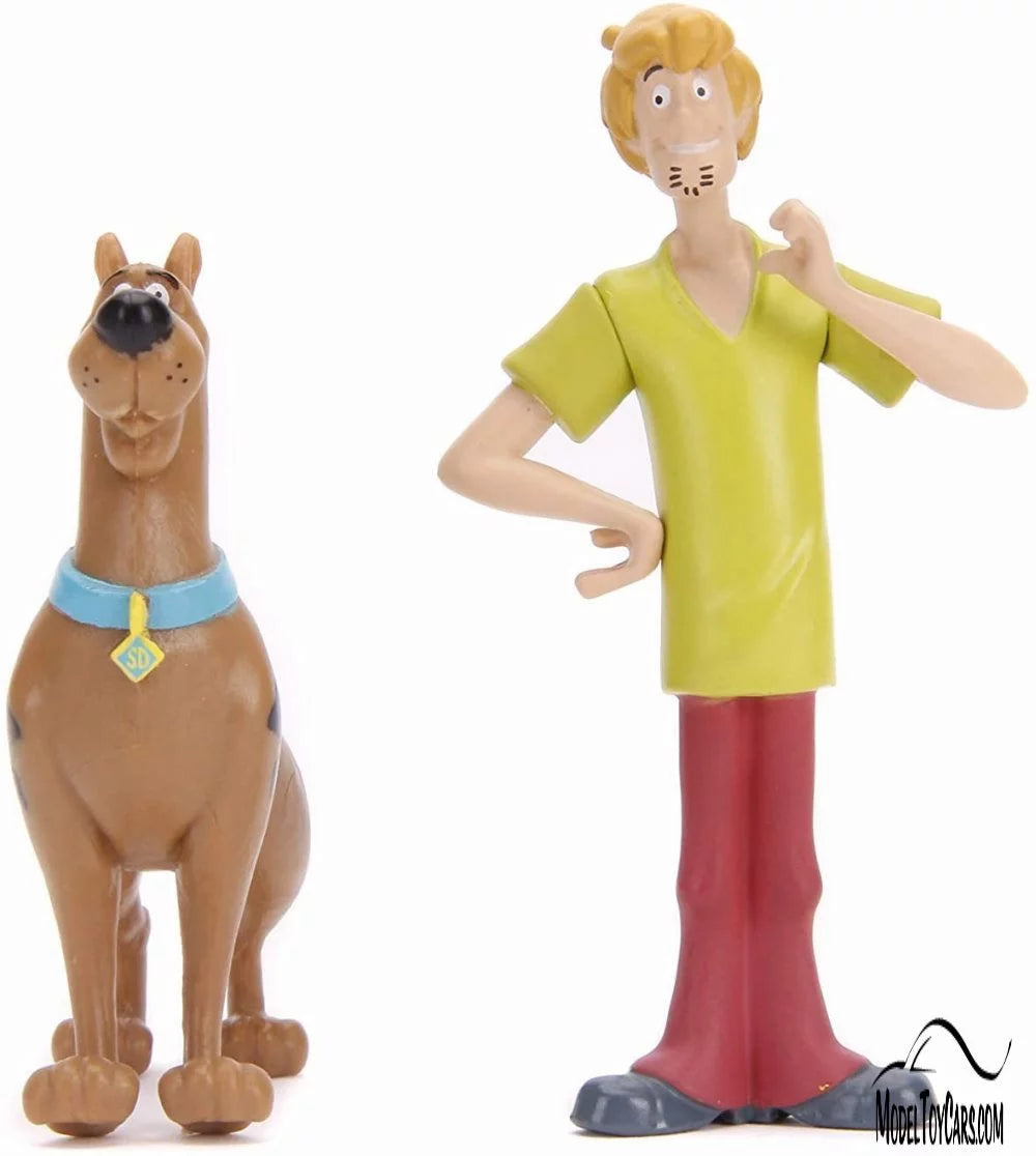 Mystery Machine with Shaggy and Scooby Figures, 1/24 Scale Diecast Model Toy Car J9484