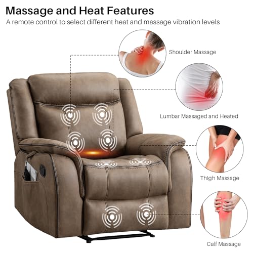 Faux Leather Heated Massage Recliner Chair for Adults O52817