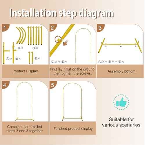 Metal Arch Backdrop Stand Set of 3 for Wedding Party Decoration G371