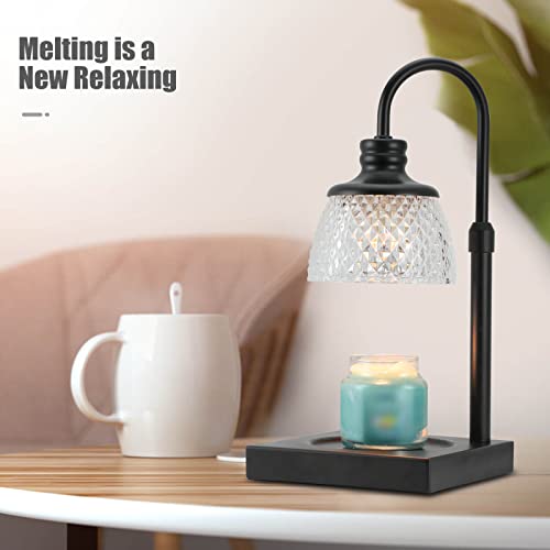 Candle Warmer Lamp with Dimmer, Height Adjustable, Black Y72287