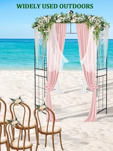Garden Arch for Climbing Plants, Heavy Duty Metal Trellis R7821