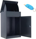 Galvanized Steel Home Parcel Box, Package Drop Box, Extra Large Mailbox, Parcel Box for Porch Delivery, Wall Mounted Lockable Anti-Theft for Porch - Black (20" x 15.2" x 30.3")