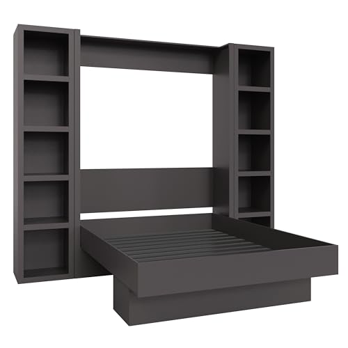 Queen Murphy Wall Bed with Two Bookshelves Y365306