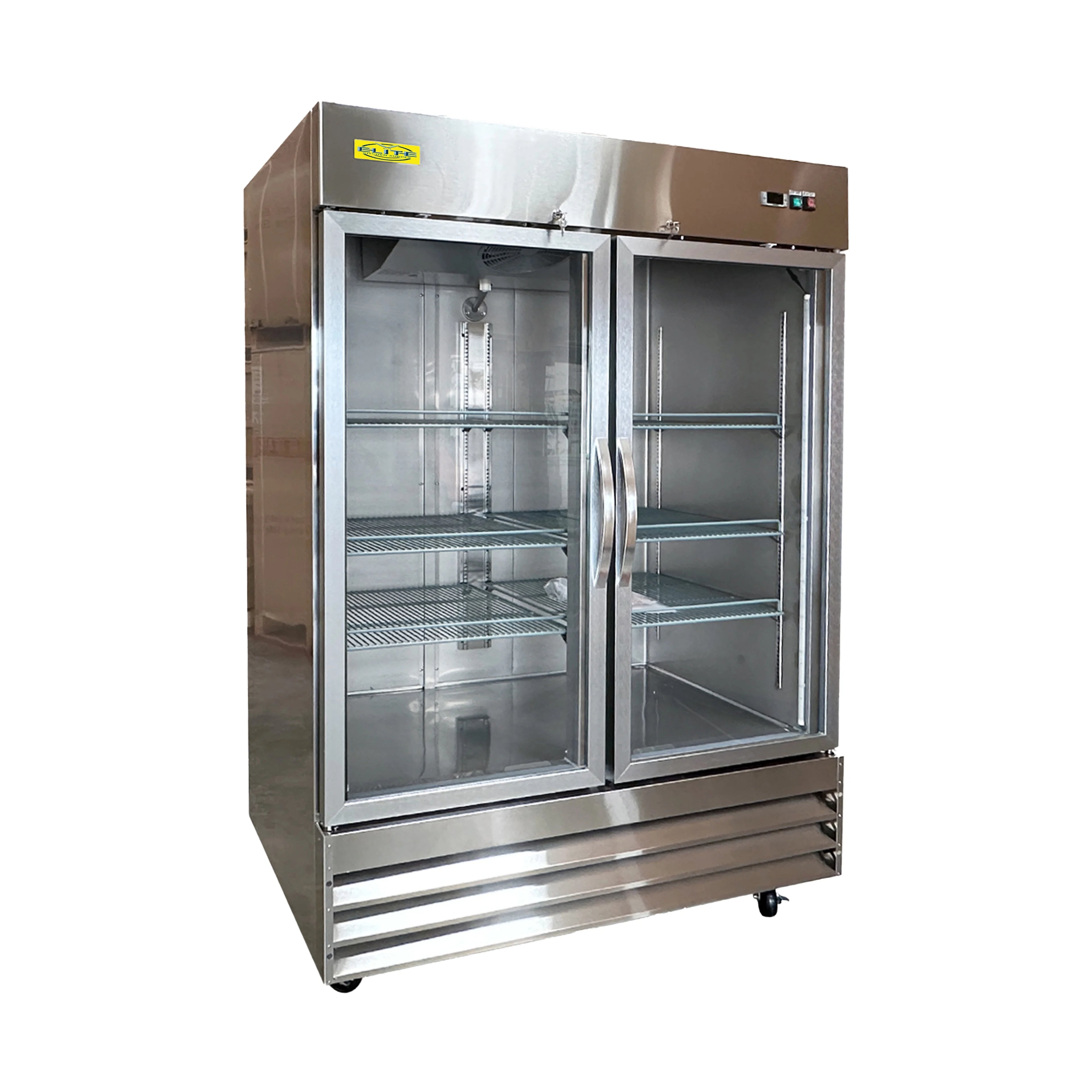 Two Glass Swing Door Stainless Steel Commercial Freezer A279751