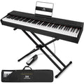 MUSTAR 88-Key Digital Piano Weighted Keyboard Hammer Action w/Stand, Bluetooth,Pedal,Bag,MDF,Black