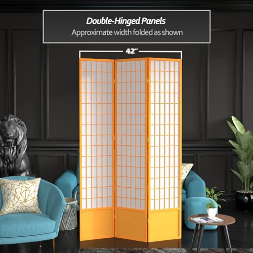 7 ft. Tall Window Pane Shoji Screen Room Divider, 3 Panels T5246
