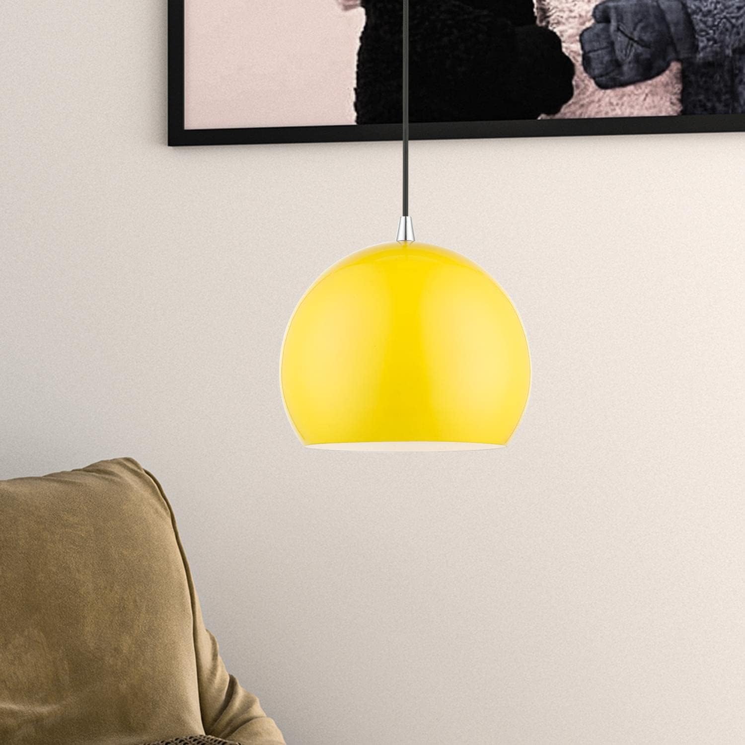 Globe Pendant Light, Industrial Style, 15 Inches Tall E67214