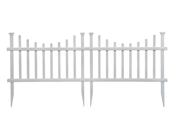 White Vinyl Picket Fence Kit 2.5 ft H x 3.5 ft W, 2 Panels E2055