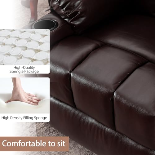 Swivel Recliner Chair for Adults with Massage and Heat, Fabric, Lime Gray B7507